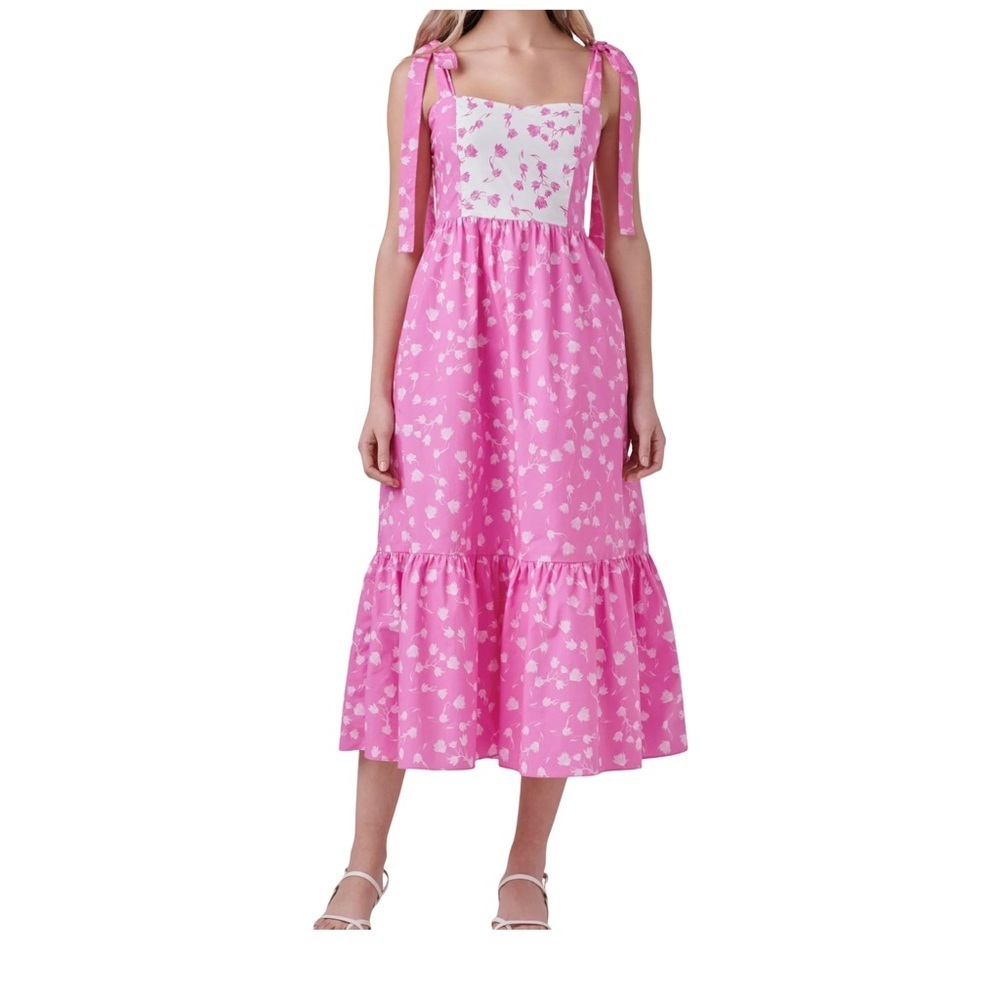 English Factory NWT Colorblock Tie Strap Dress Pink Size S